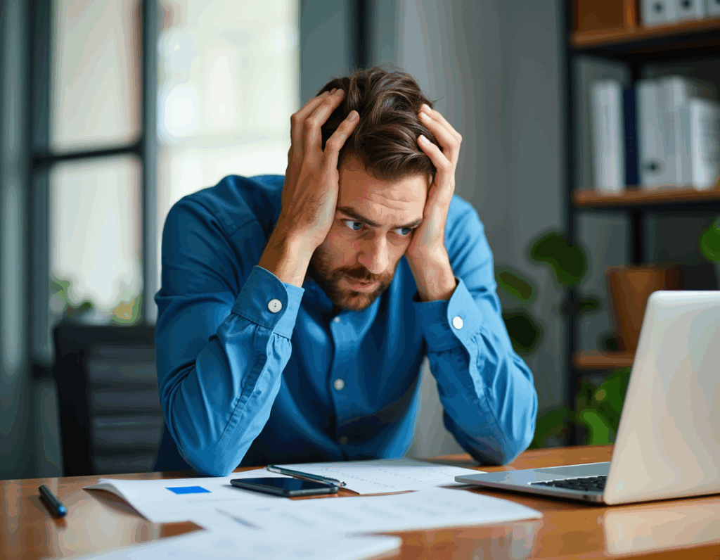 Ustaraný manažer - ilustrační foto